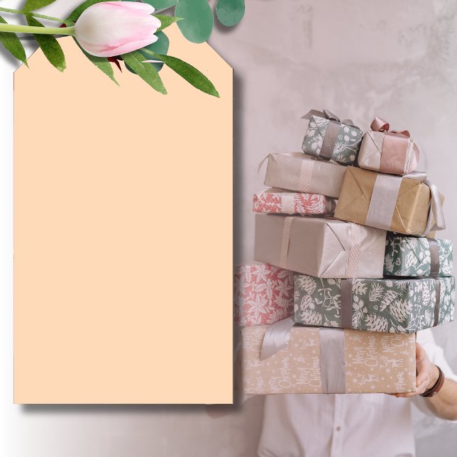 Pastel Peach Solid Färg | Klassisk | ELEGANT Presentetikett (Skapare uppladdad)