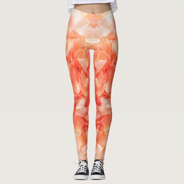 Pastel Peacher och Cream Petals Leggings (Framsida)