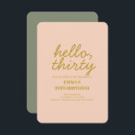 Pastel Peachy Hej 30 födelsedagsinbjudan Inbjudningar<br><div class="desc">Pastel Rosa Golden Hej 30 Typografi Födelsedagsinbjudan</div>