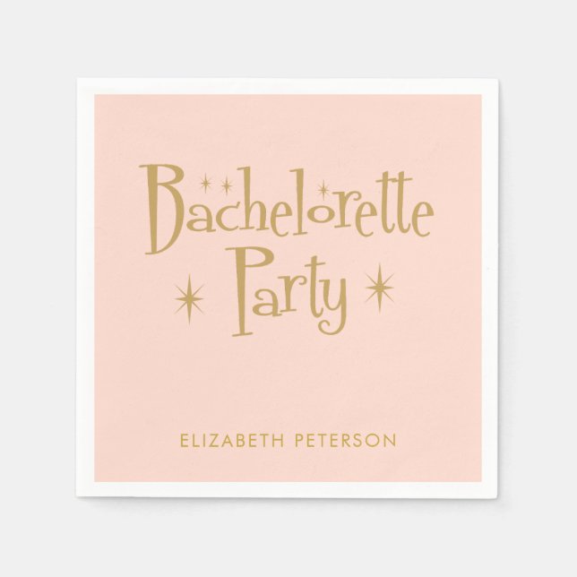 Pastel Peachy Retro Bachelorette Pappersservett (Framsidan)
