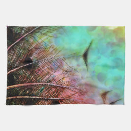 Pastel Peacock Feathers Kökshandduk