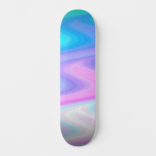 Pastel Peacock Vågar Mini Skateboard Bräda 18,5 Cm (Framsida)