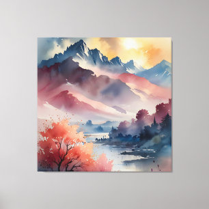 Pastel Peaks och Lugn Vatten Canvastryck