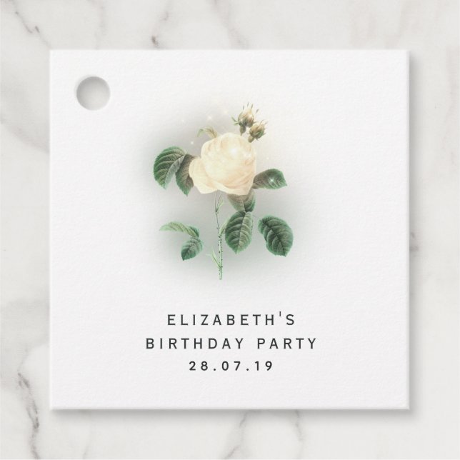 Pastel Pearl färgad Ro och Damask Gåvor Etiketter (Framsida)