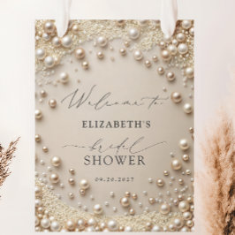 Pastel Pearls med Diamonds Möhippa Välkommen Poster