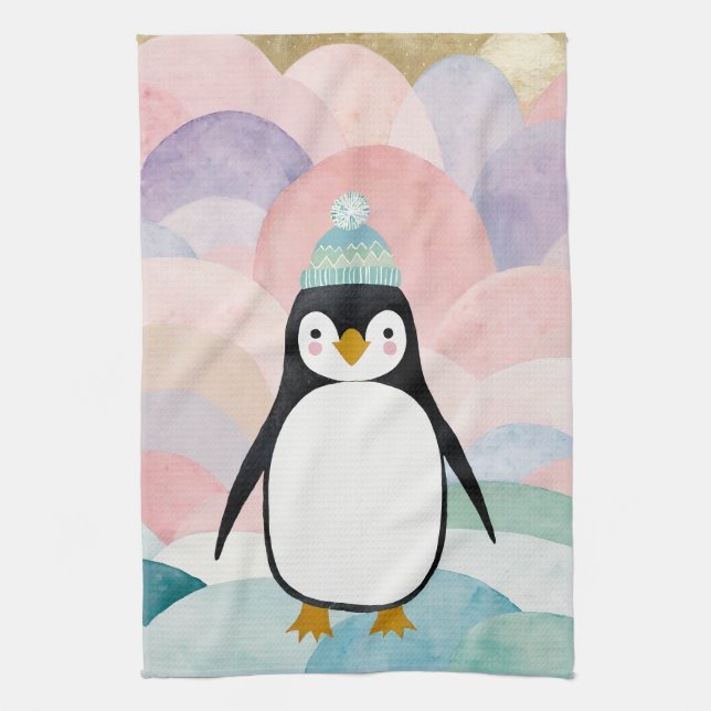 Pastel Penguin Peak Kökshandduk (Vertikal)