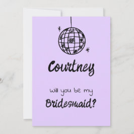 Pastel Penmanship Bridesmaid bjudande Lavender Inbjudningar