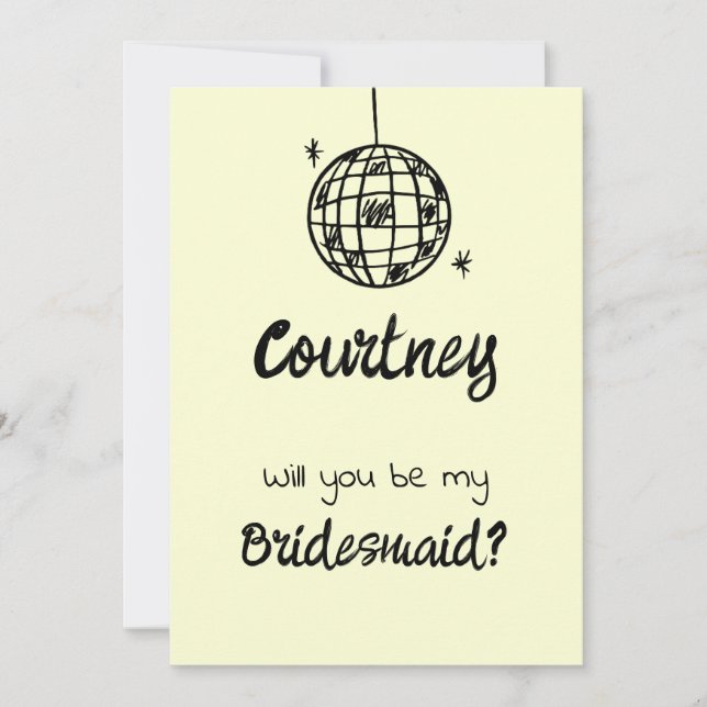 Pastel Penmanship Bridesmaid Butterkräm Inbjudningar (Framsida)