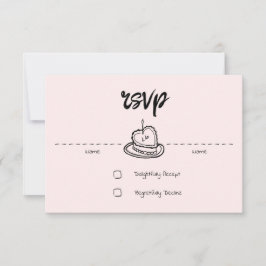 Pastel Penmanship RSVP Card Blush OSA Kort