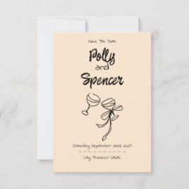 Pastel Penmanship Save Date Apricot