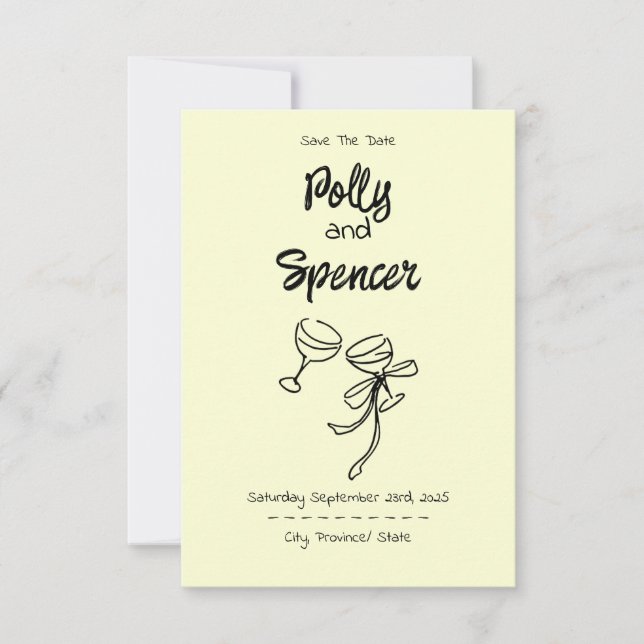 Pastel Penmanship Save Date Butterkräm (Framsida)