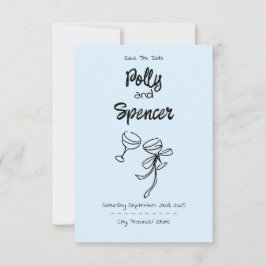 Pastel Penmanship Save Date Cloud Blue