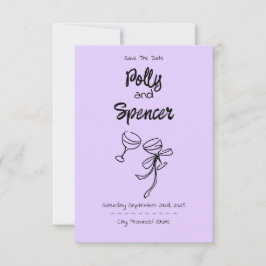 Pastel Penmanship Save Date Lavender