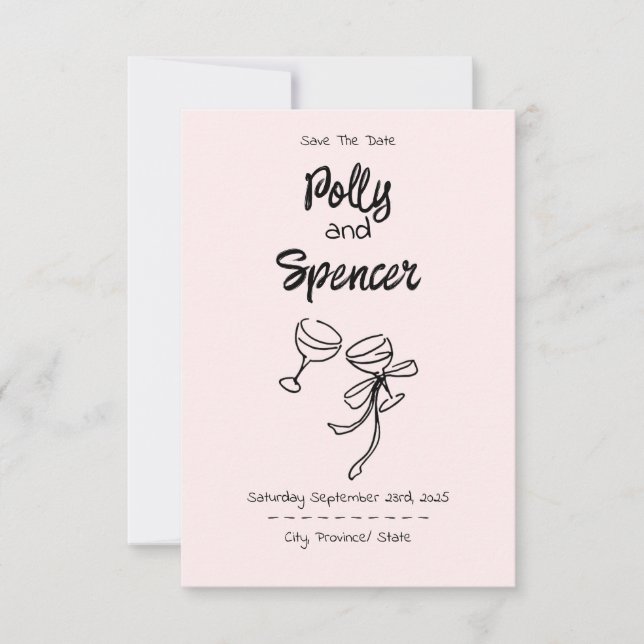 Pastel Penmanship Save the Date Blush (Framsida)