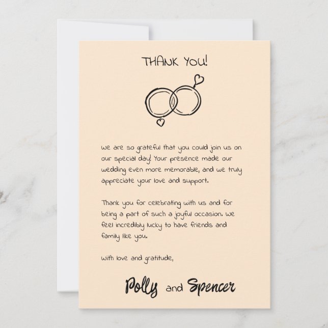 Pastel Penmanship - tack för ditt kort Apricot (Framsida)