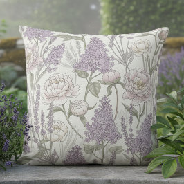 Pastel Peony Lavender Lilacs Kudde