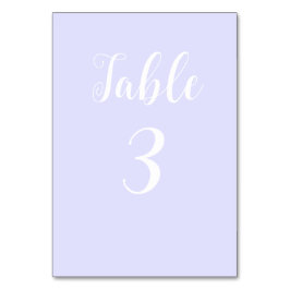 Pastel Periwinkle Lila Bordsnummer