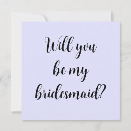 Pastel Periwinkle Lila Bridesmaid Note Anteckningskort