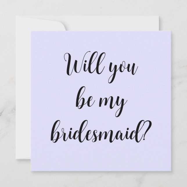 Pastel Periwinkle Lila Bridesmaid Note Anteckningskort (Framsida)