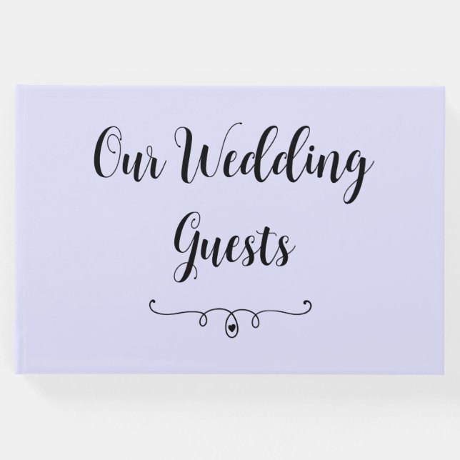 Pastel Periwinkle Lila Bröllop Guest Bok (Framsida)