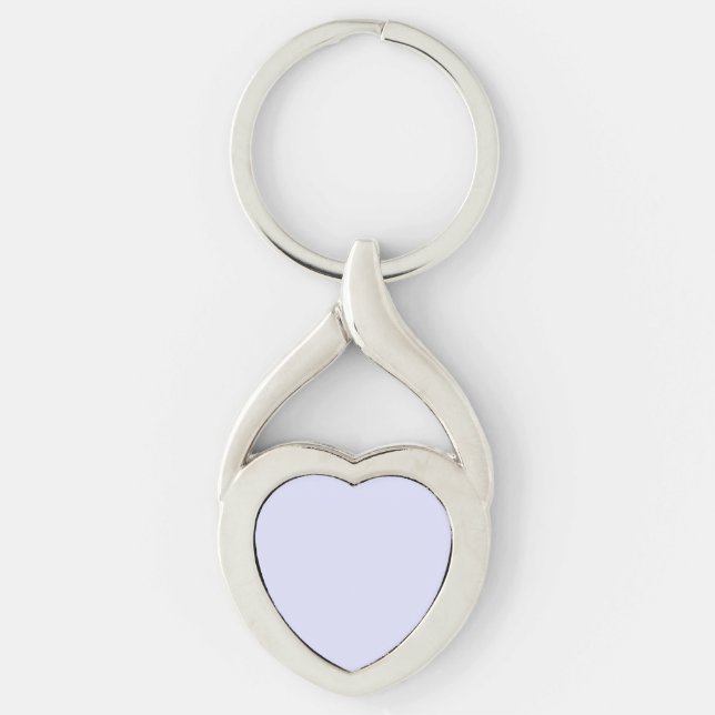Pastel Periwinkle Lila Heart-Shaped Twisted Heart Silverfärgad Nyckelring (Framsidan)