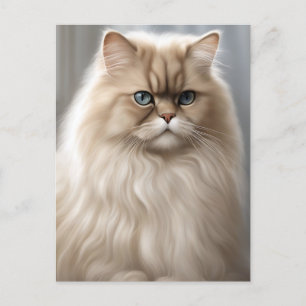 Pastel Persian Cat Porträtt Vykort