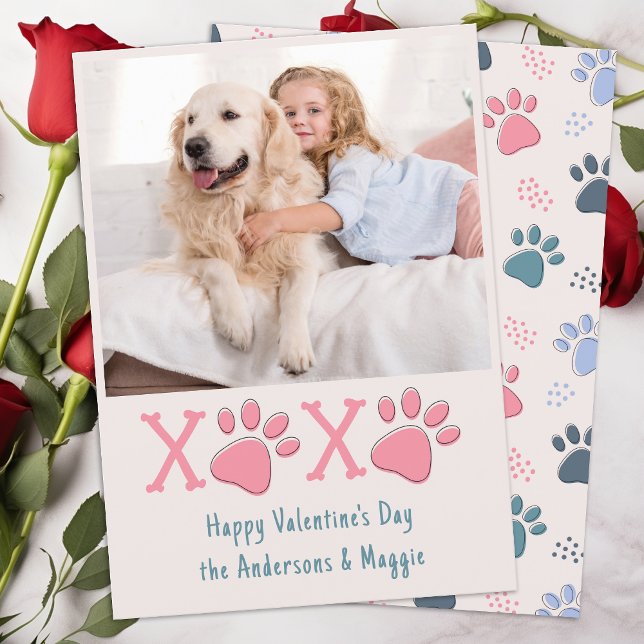  Pastel Pet Hund Photo valentines day XOXO-pastell Julkort (Skapare uppladdad)