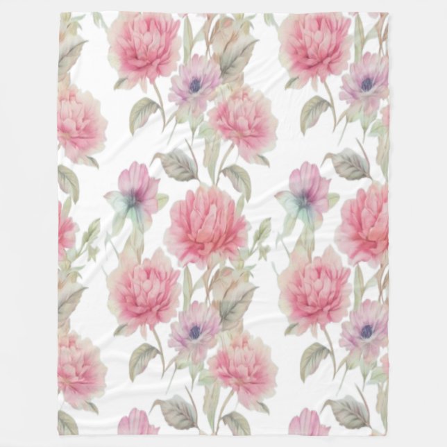 Pastel Petals Fleece Blanket (Framsidan)