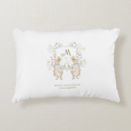 Pastel Peter the Rabbit Monogram Twillingars Baby  Prydnadskudde