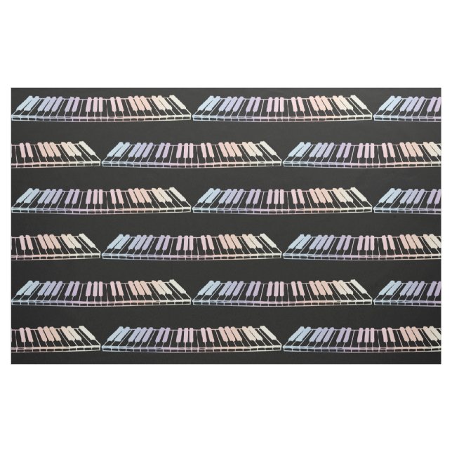 Pastel Piano Nycklar Fabric Tyg (Yard)