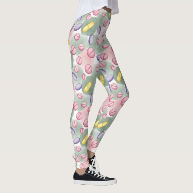Pastel Pills Healthcare Mönster Leggings (Höger)