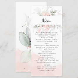 Pastel Pink and Green Roses Wedding Meny