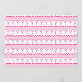 Pastel Pink Bow Seamless Pattern – Cute Aesthetic Inbjudningar