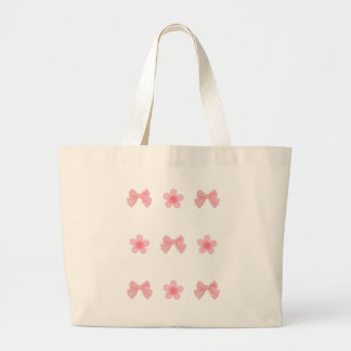 Pastel Pink Bows Cherry Blossom Tote Bag Jumbo Tygkasse