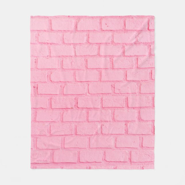 Pastel pink brick background wall texture. pink re fleecefilt (Framsidan)