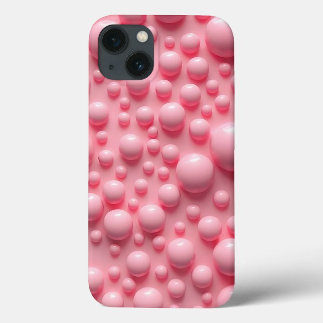 Pastel Pink Bubble Texture iPhone Case for Women (Baksida)
