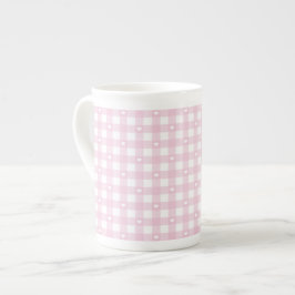 Pastel Pink Checks Benporslin Mugg