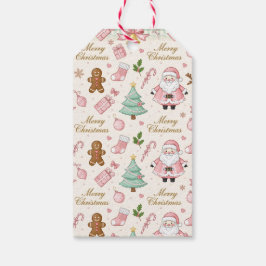 Pastel Pink Christmas Delight Presentetikett