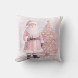 Pastel Pink Christmas Santa Kudde