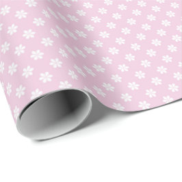 Pastel Pink Daisy Flower Pattern Gift Wrap Presentpapper