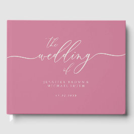 Pastel Pink Elegant Wedding Calligraphy Gästböcker