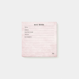 Pastel Pink Feminine Simple Modern Monogram Post-it Block