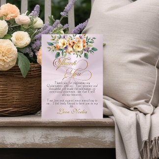 Pastel Pink - Floral & Gold Tiara Quinceanera Tack Kort