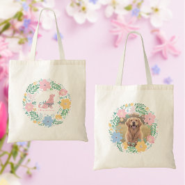 Pastel Pink Golden Retriever Custom Photo Tygkasse
