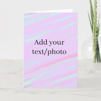 Pastel pink green add photo text watercolor retro  kort