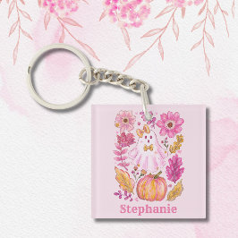 Pastel Pink Halloween Ghost with Custom Name