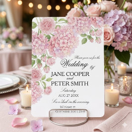 Pastel pink hydrangeas and roses Budget Wedding  I Inbjudningar