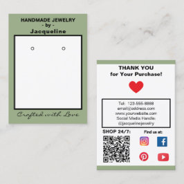 Pastel Pink Jewelry Earrings Social QR Codes Visitkort