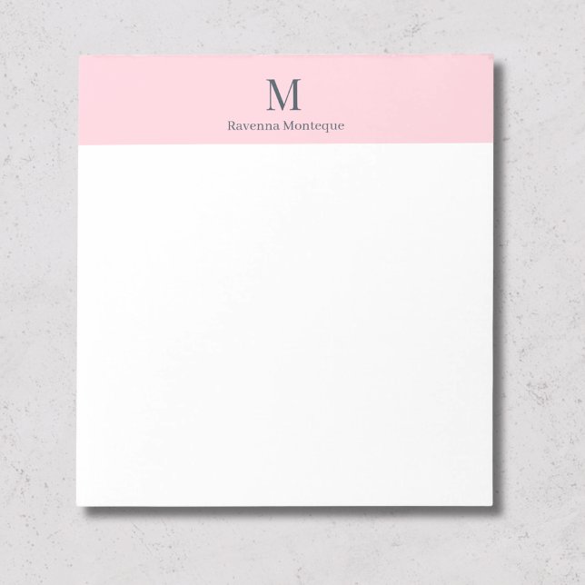 Pastel Pink Minimal Personalized Name Anteckningsblock (Skapare uppladdad)