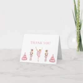 Pastel Pink Nutcracker Baby Shower Thank You Card Tack Kort